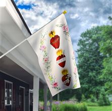 THREE HEARTS OF THE HOLY FAMILY HOUSE FLAG